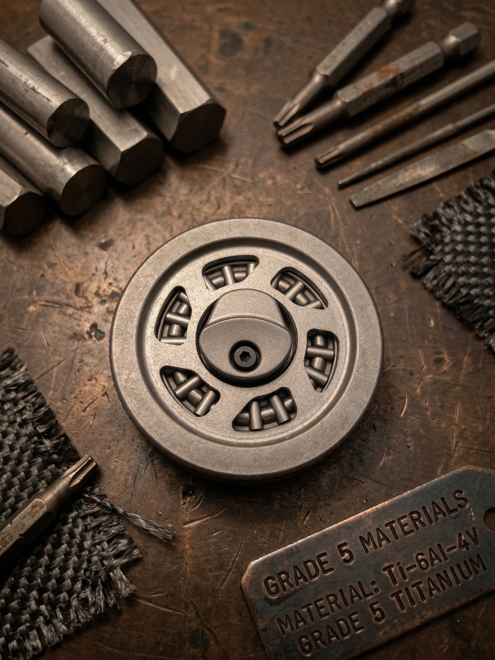 Haptic Hubcap — Grade 5 Titanium EDC